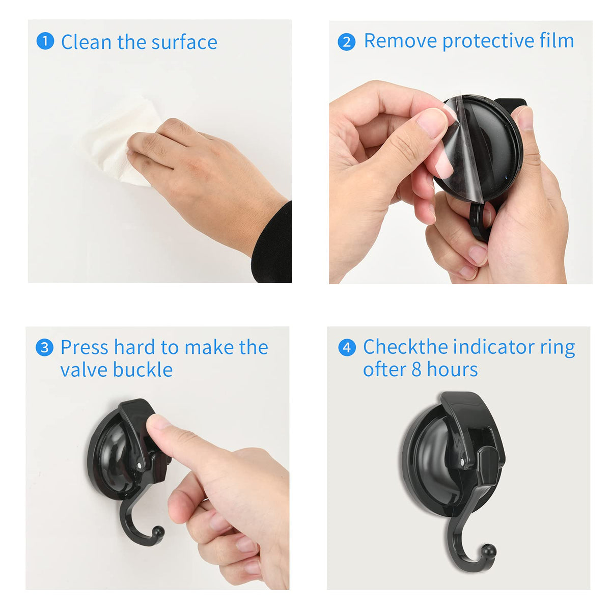Khdrvok removable design enables easy relocation and reuse of the hook.