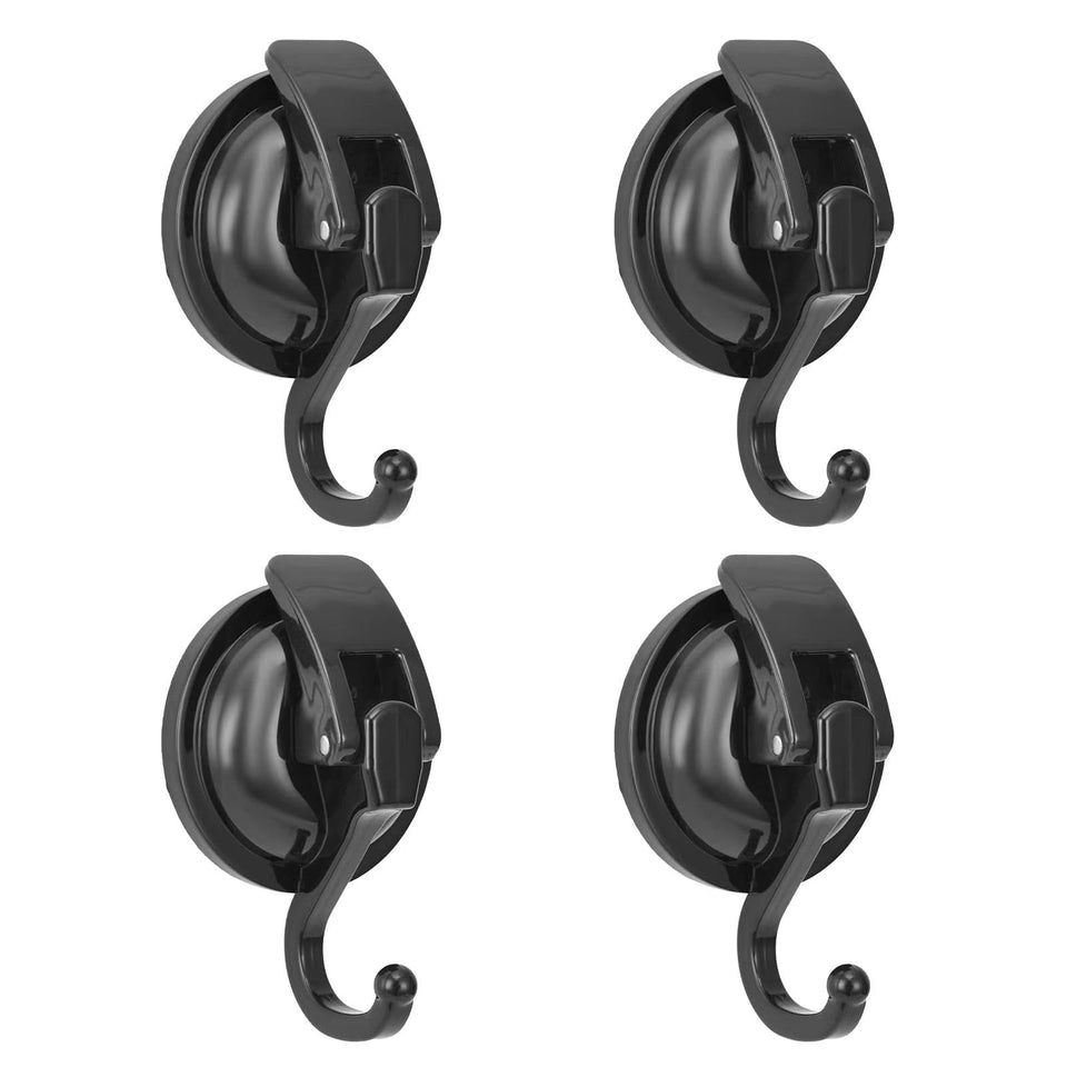 Khdrvok wreath cup hook in black-plated polished finish for damage-free, no-hole mounting.