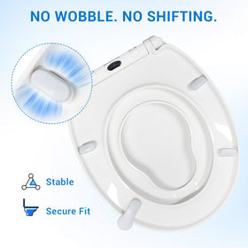 KHE fits standard elongated toilets at 18.5 inches.
