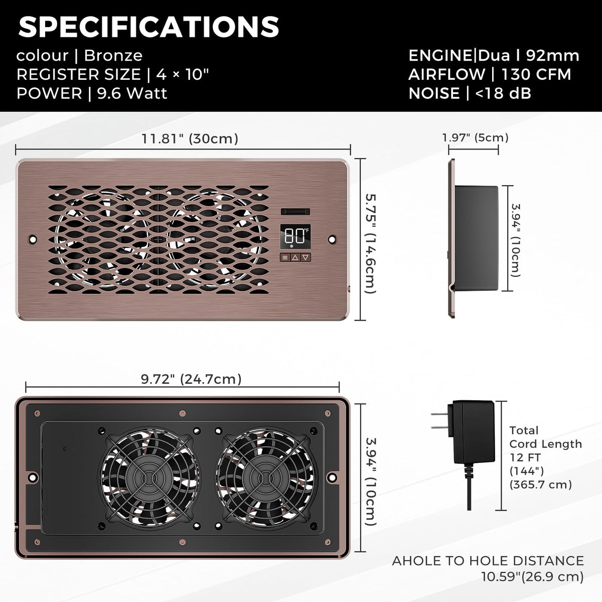 KHEOED compact ventilation solution boosts overall home airflow quietly.