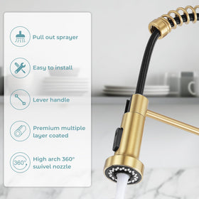 KHQF 360-degree swivel spout demonstration for easy pot filling and cleaning.