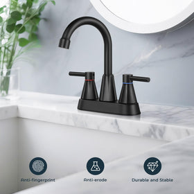 KHQF pop-up drain in matte black for easy drainage and clean lines