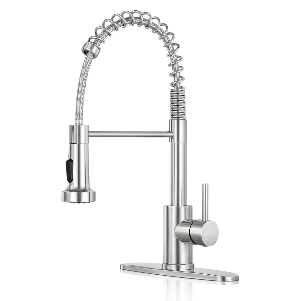 KHQF kitchen faucet with pull-down sprayer for versatile cleaning tasks.