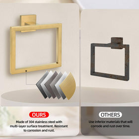 Kiakuoow square design bathroom hardware for a coordinated look.