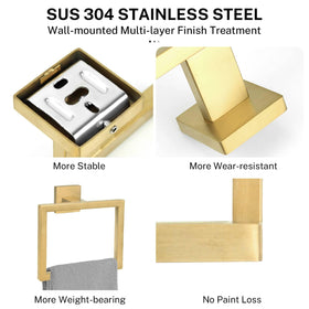 Kiakuoow stainless steel towel holder offers stable wall placement and durability.