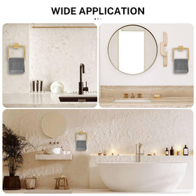 Two-piece towel ring set helps coordinate bathroom decor with matching accessories.