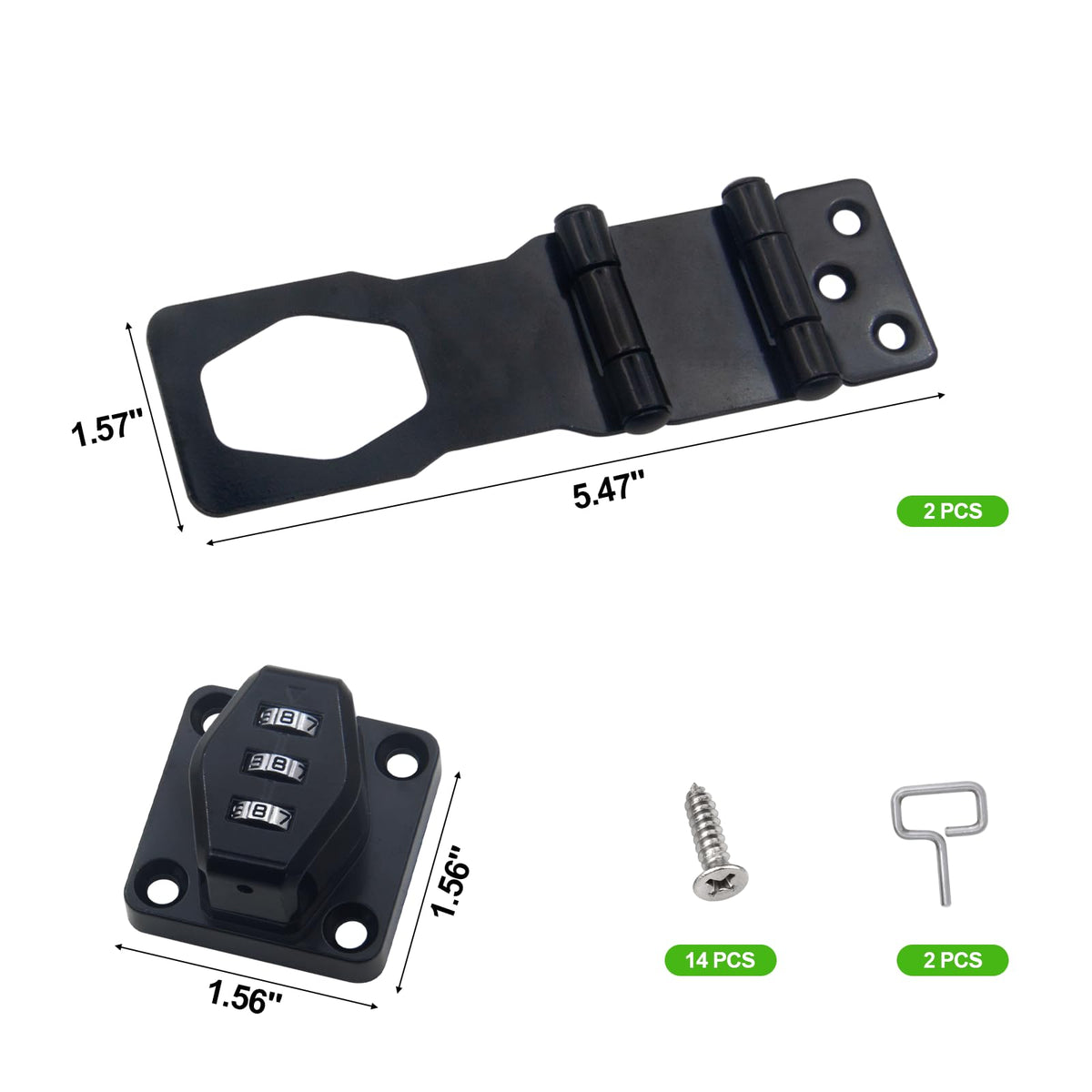 KIBBEH barn-door hasp lock outdoors shows weather-resistant durability.