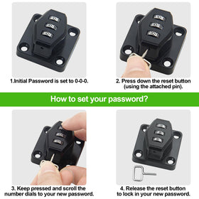 KIBBEH collapsible hasp lock in 304 stainless steel enables flexible mounting.