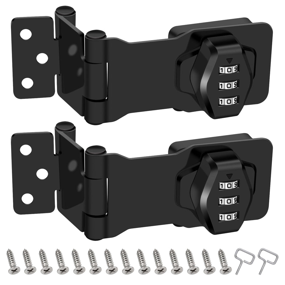 KIBBEH password rotary hasp lock on a cabinet for secure, keyless access.