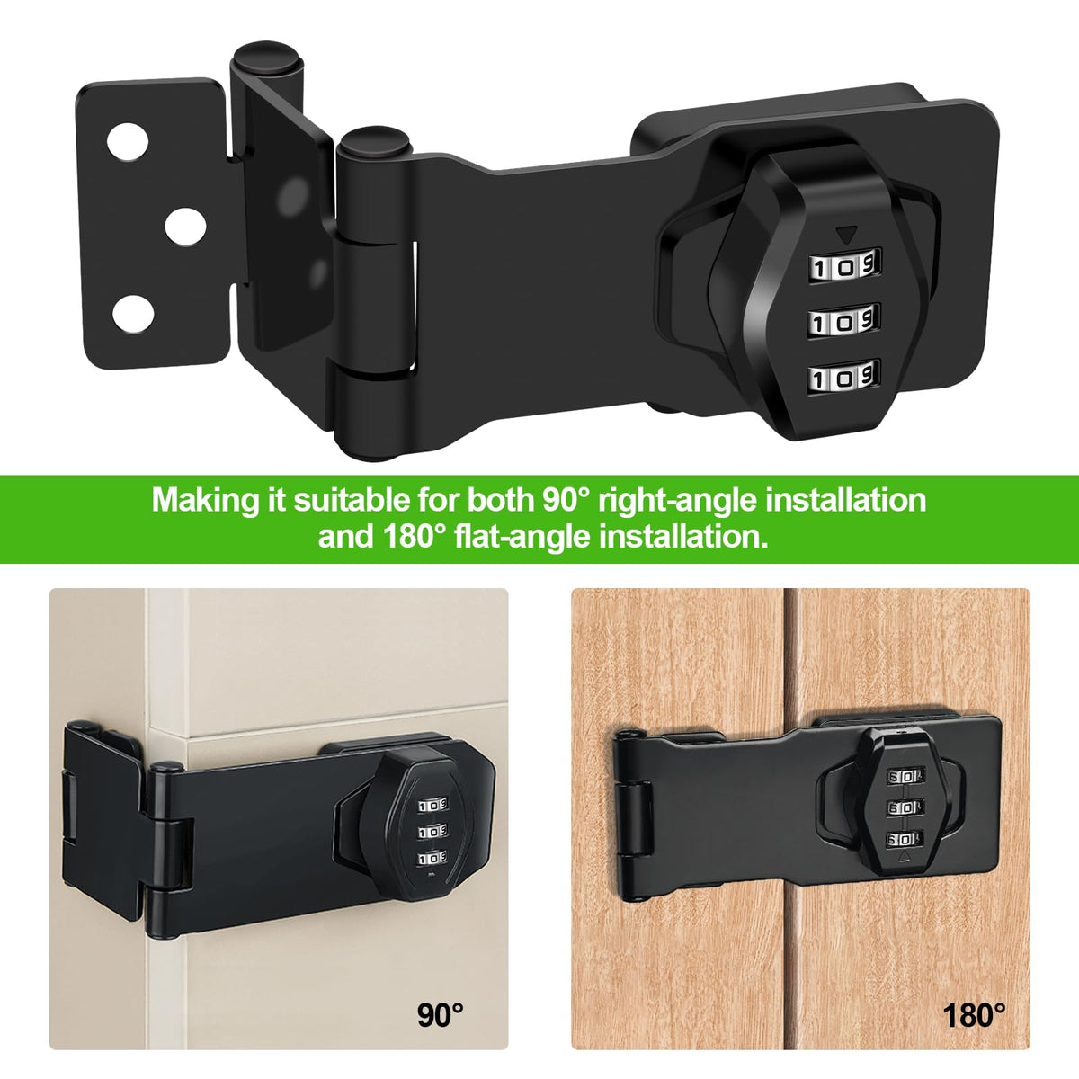 KIBBEH stainless steel hasp lock on a drawer shows durable, rust-resistant design.