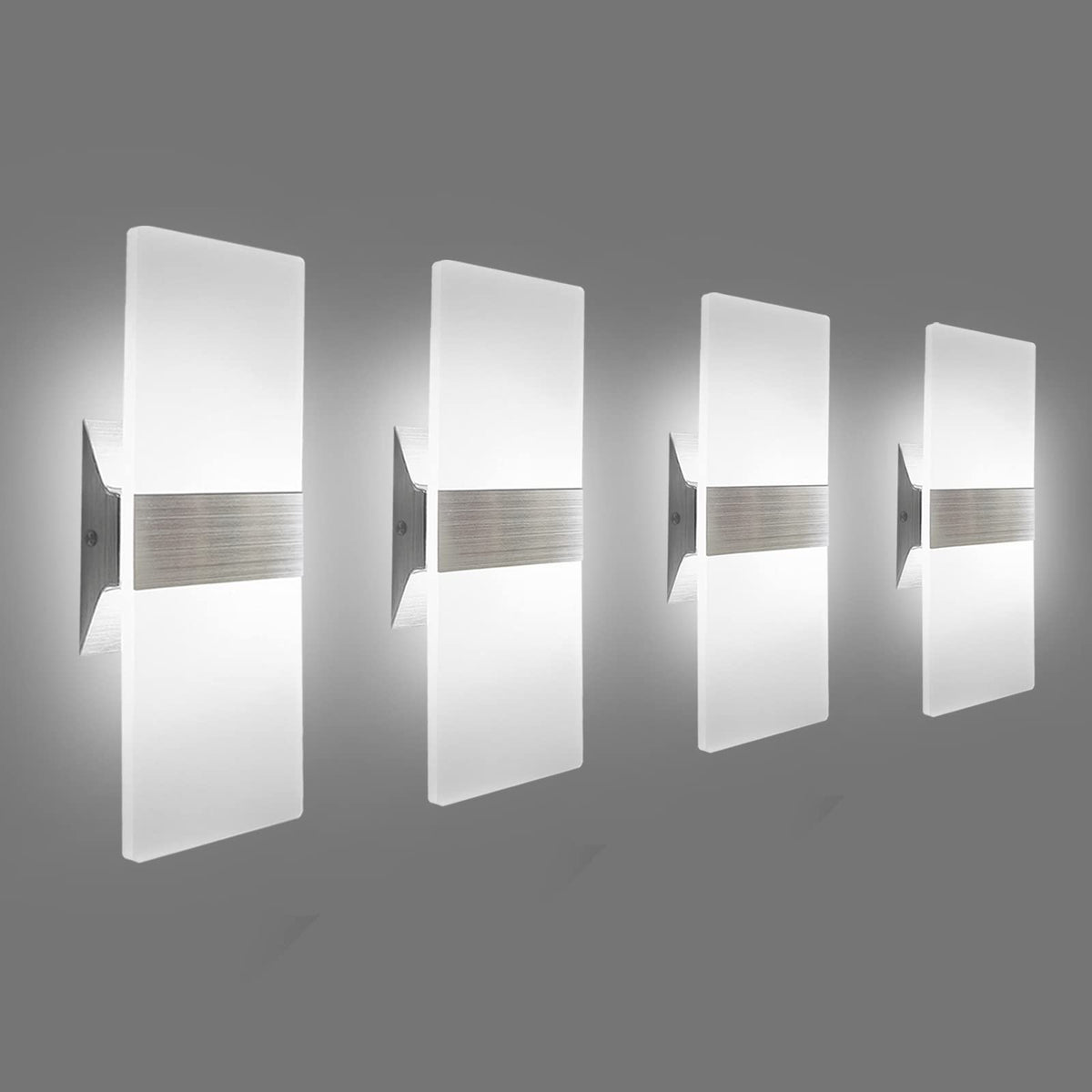 Kicaao modern wall sconces four-pack front view for contemporary spaces.