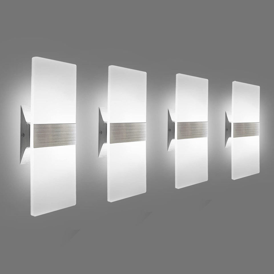 Kicaao modern wall sconces four-pack front view for contemporary spaces.