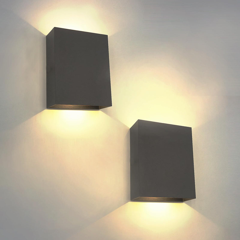 KICAAO LED wall sconce pair with up-down lighting for warm ambience.