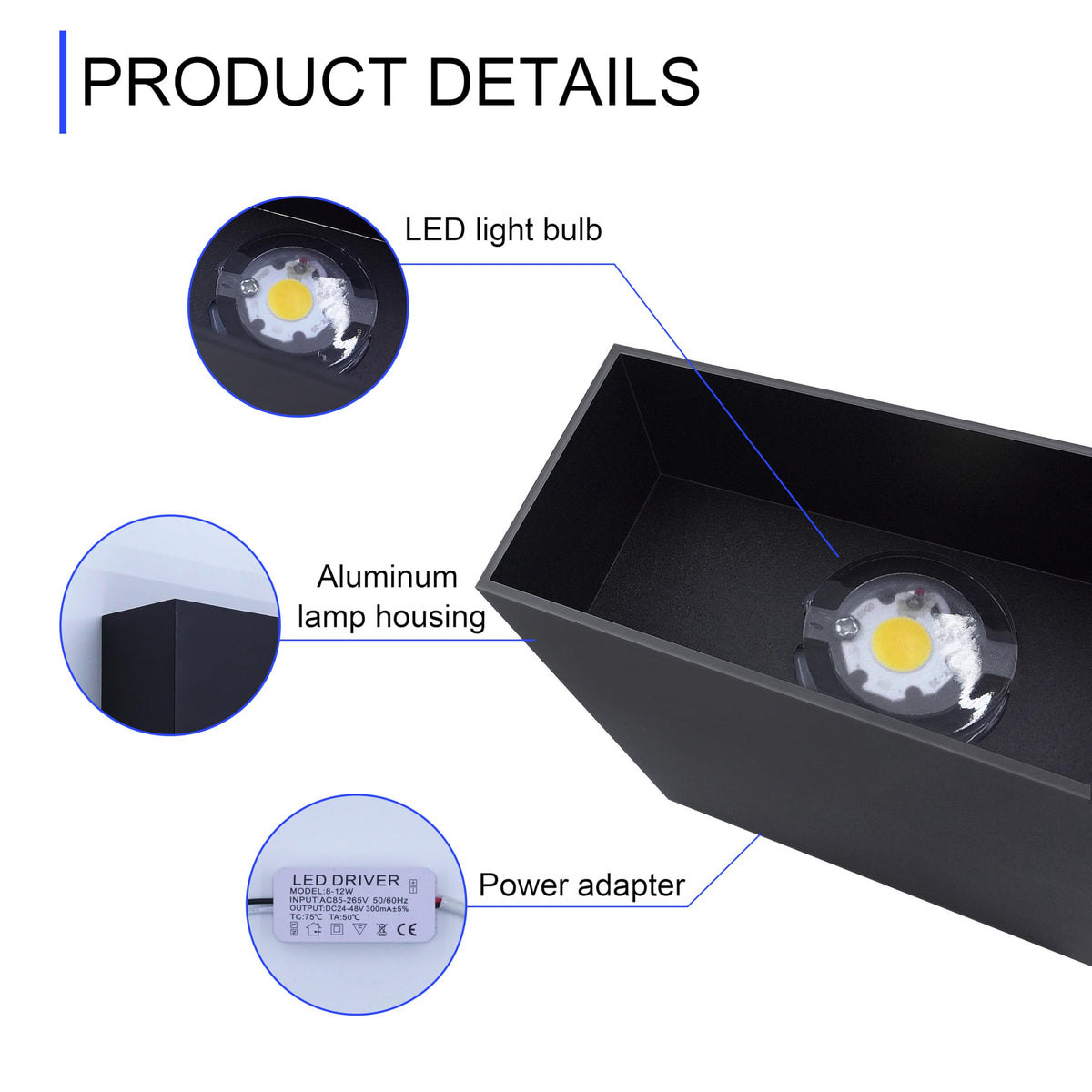 KICAAO sleek black finish wall light adds modern flair to interiors.