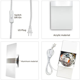 KICAAO wall sconces aluminum and acrylic construction for durability