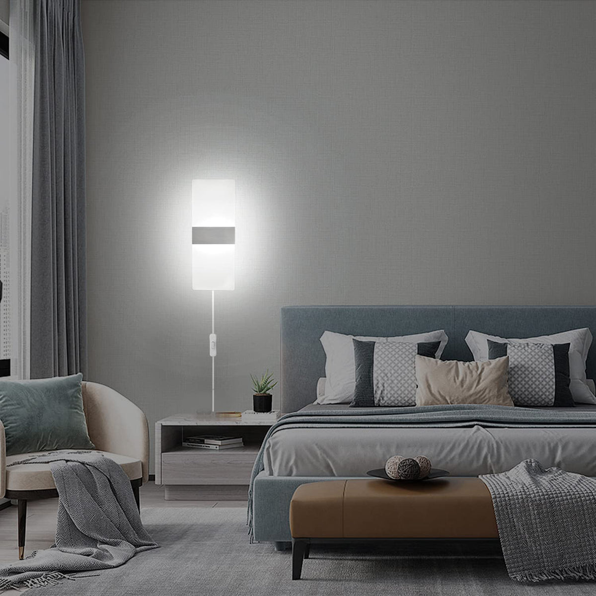 KICAAO wall sconces slim low-profile design saving wall space