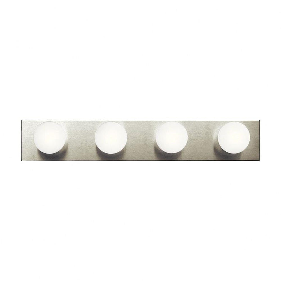 Kichler 624NI linear bath light with even ambient illumination.
