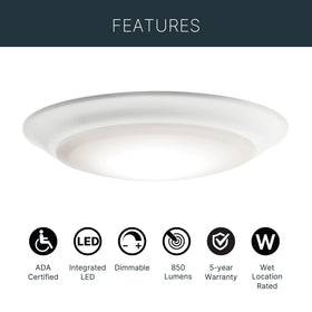 Kichler Gen 1 LED downlight white ceiling installation detail