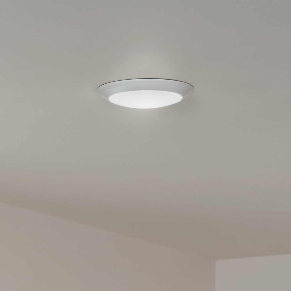 Kichler Horizon ceiling light dimmable for adjustable ambience in living spaces.