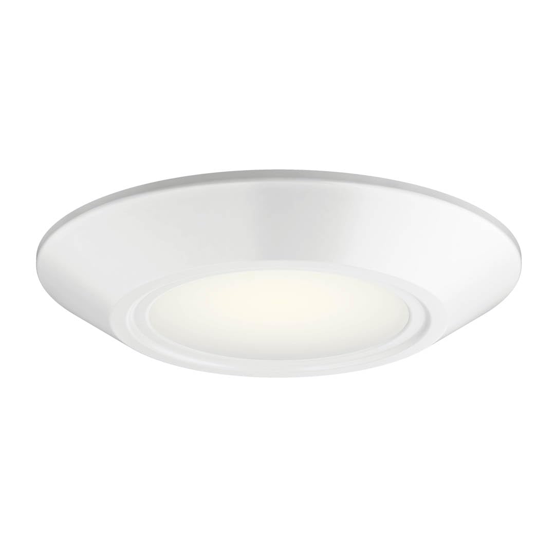 Kichler Horizon downlight front view shows flush-mount profile and 3000K warm glow