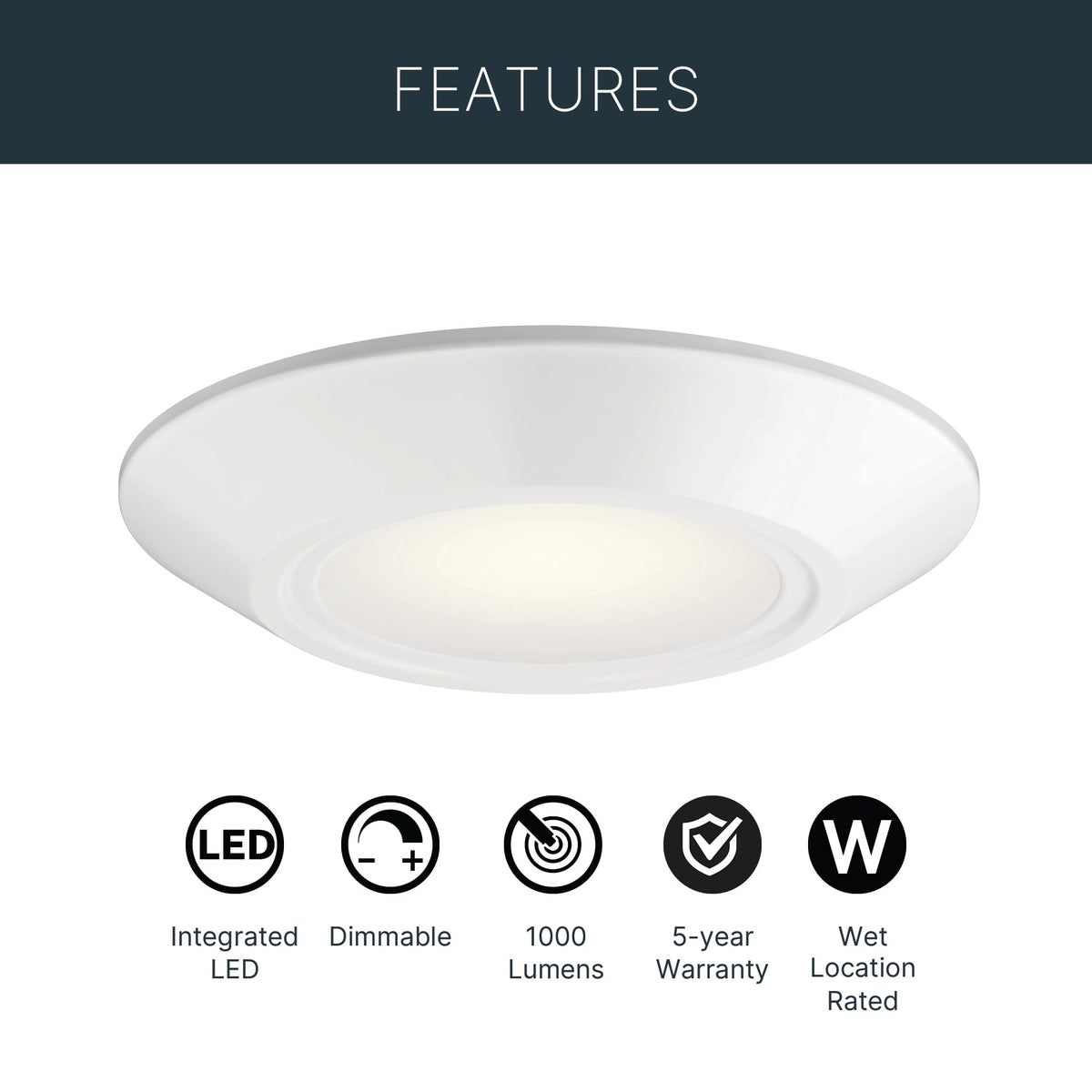 Kichler Horizon downlight installation bracket demonstrates quick push-on/pull-off setup