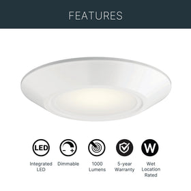 Kichler Horizon downlight installation bracket demonstrates quick push-on/pull-off setup