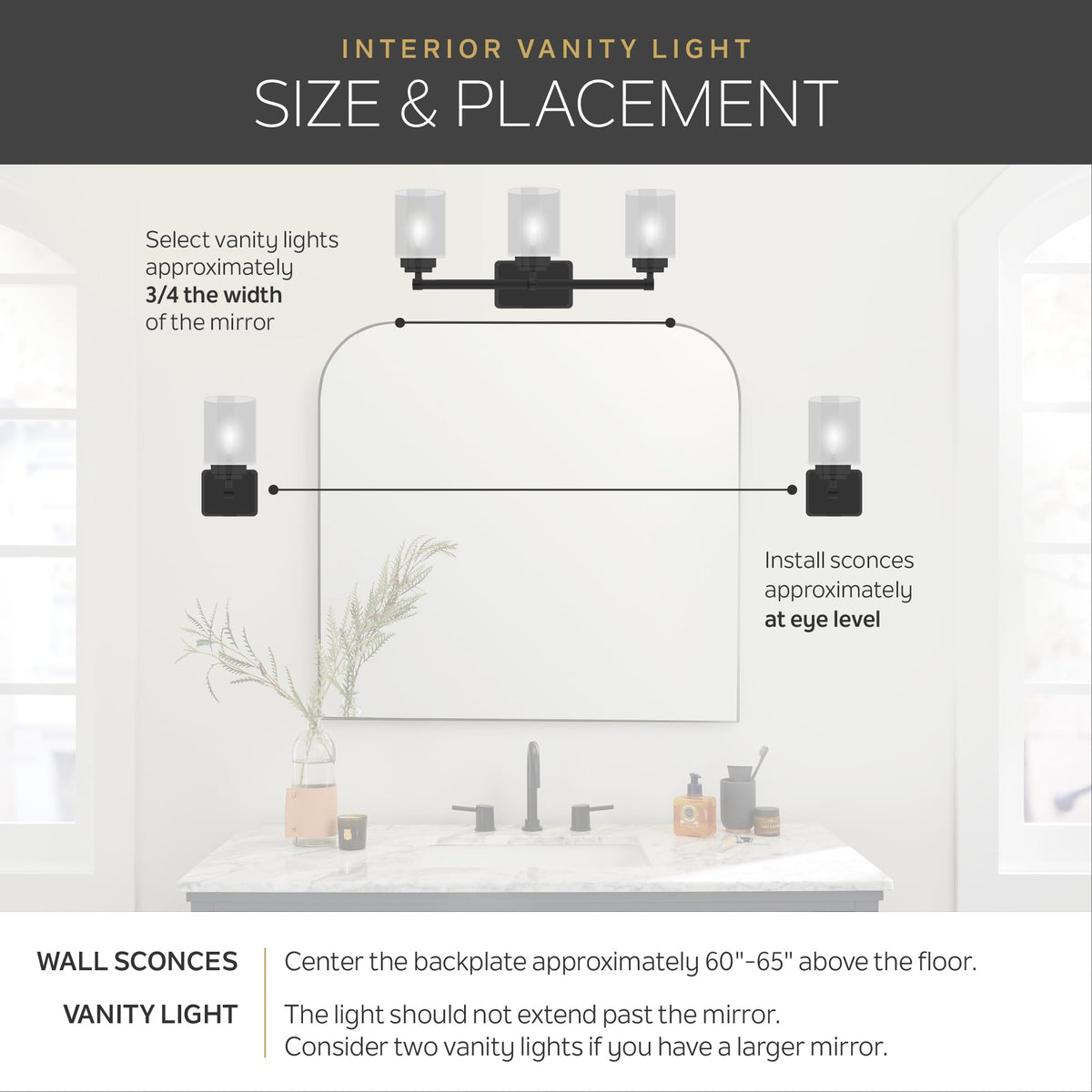 Kichler lighting creates a cohesive bathroom look while supporting daily routines