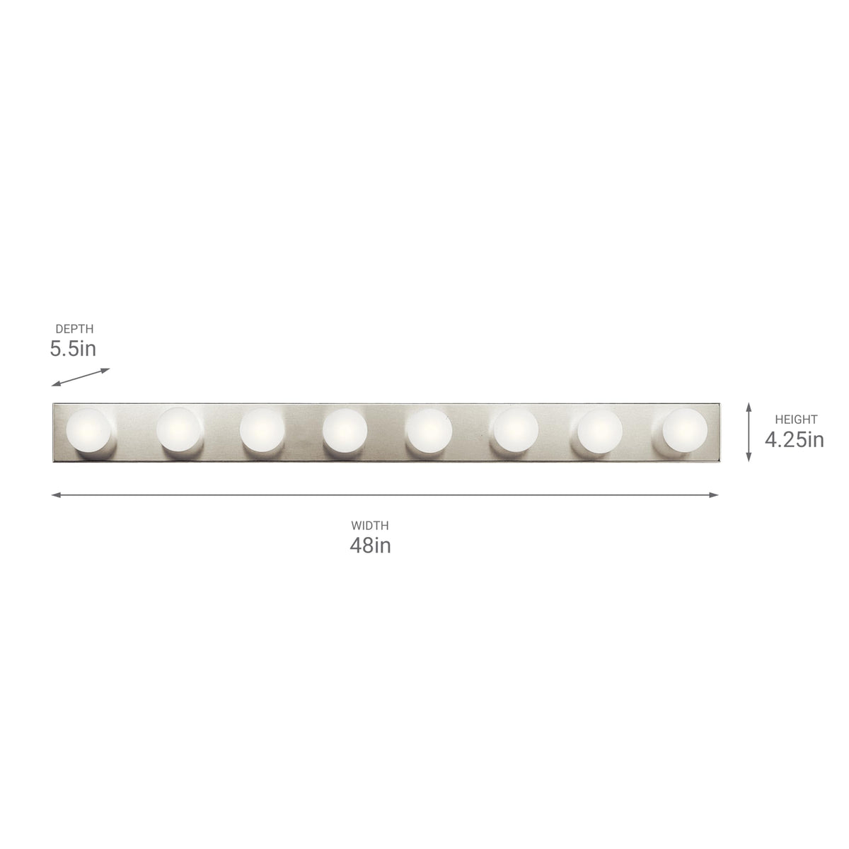 Kichler vanity light enhances the vanity area with crisp, shadow-free visibility