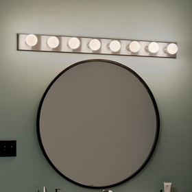Kichler brushed-nickel finish complements contemporary fixtures and decor