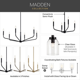 Kichler Madden wall sconce in champagne bronze finish adds refined glow to hallways.
