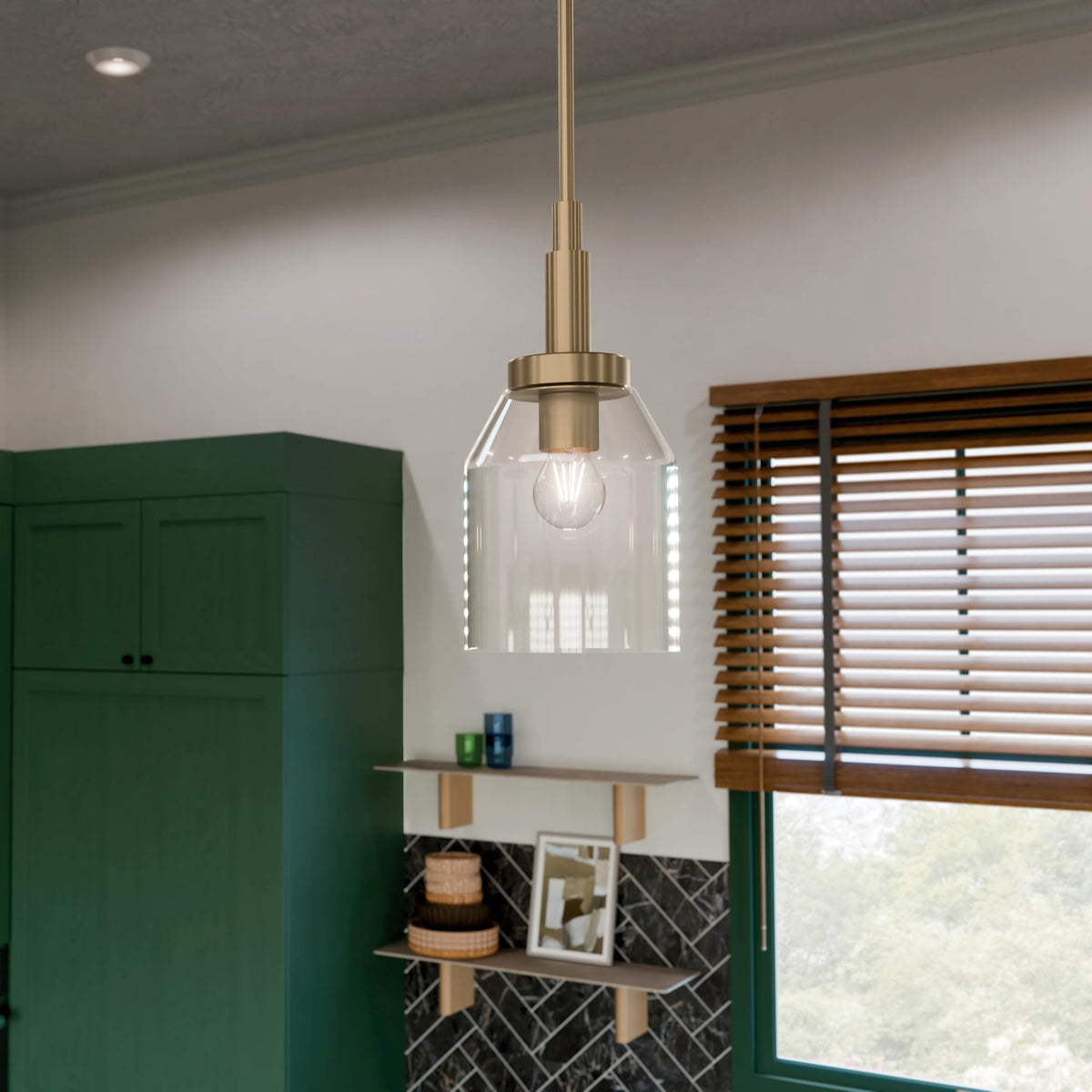 Kichler Madden champagne bronze finish pendant adds warm ambience to any room