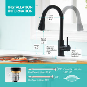 Kicimpro 360-degree rotation spout enables full sink coverage