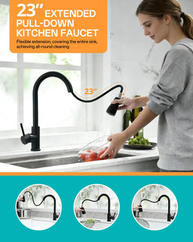 Kicimpro smudge-resistant matte black finish stays clean with minimal effort