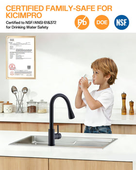 Kicimpro stainless steel faucet body delivers durability and safety