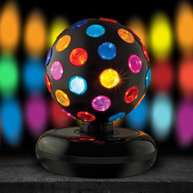 Kicko Spinning Disco Ball plugs into power for continuous lighting
