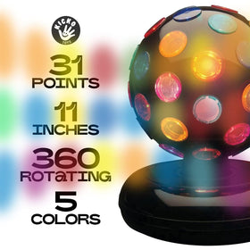 Kicko Spinning Disco Ball sits on a tabletop base for quick setup