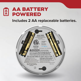 Kidde 10SDR battery-compartment-open for easy AA replacement