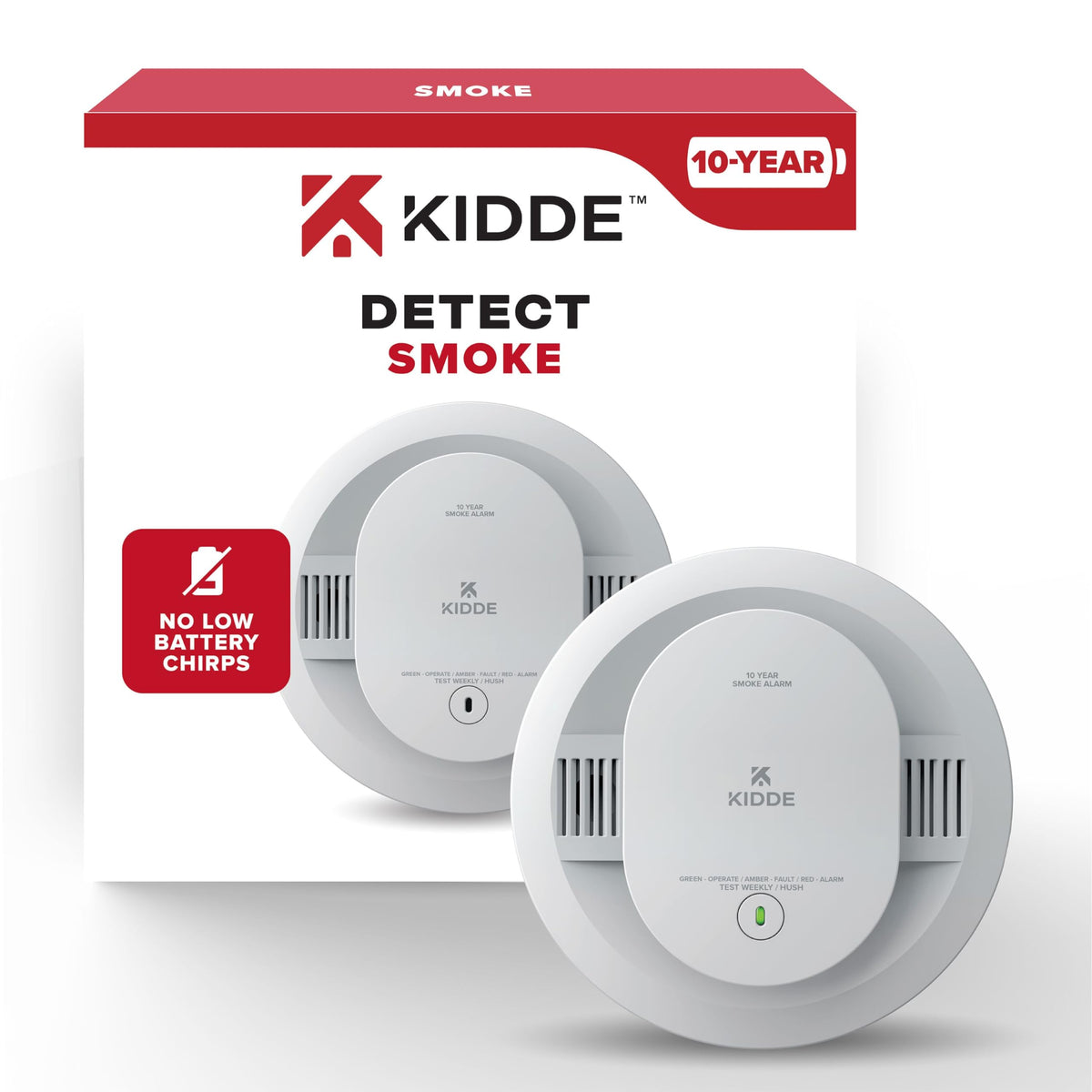 Kidde 20SD10 smoke detector front view with clear warning indicator