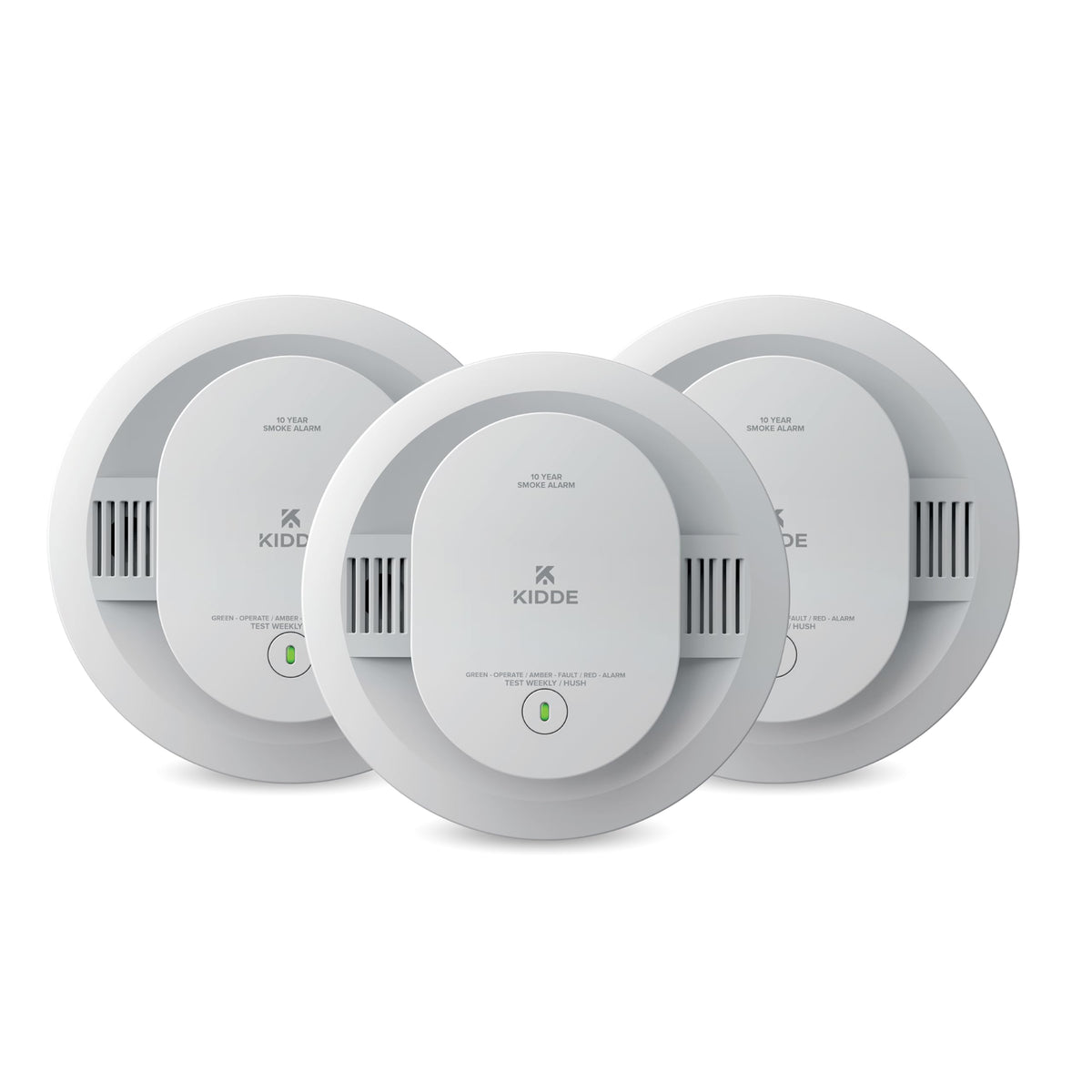 Kidde 20SD10-V smoke detector front view with LED indicators for quick hazard awareness