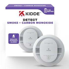 Kidde 30CUDR front view illustrates compact smoke and CO detector for easy mounting