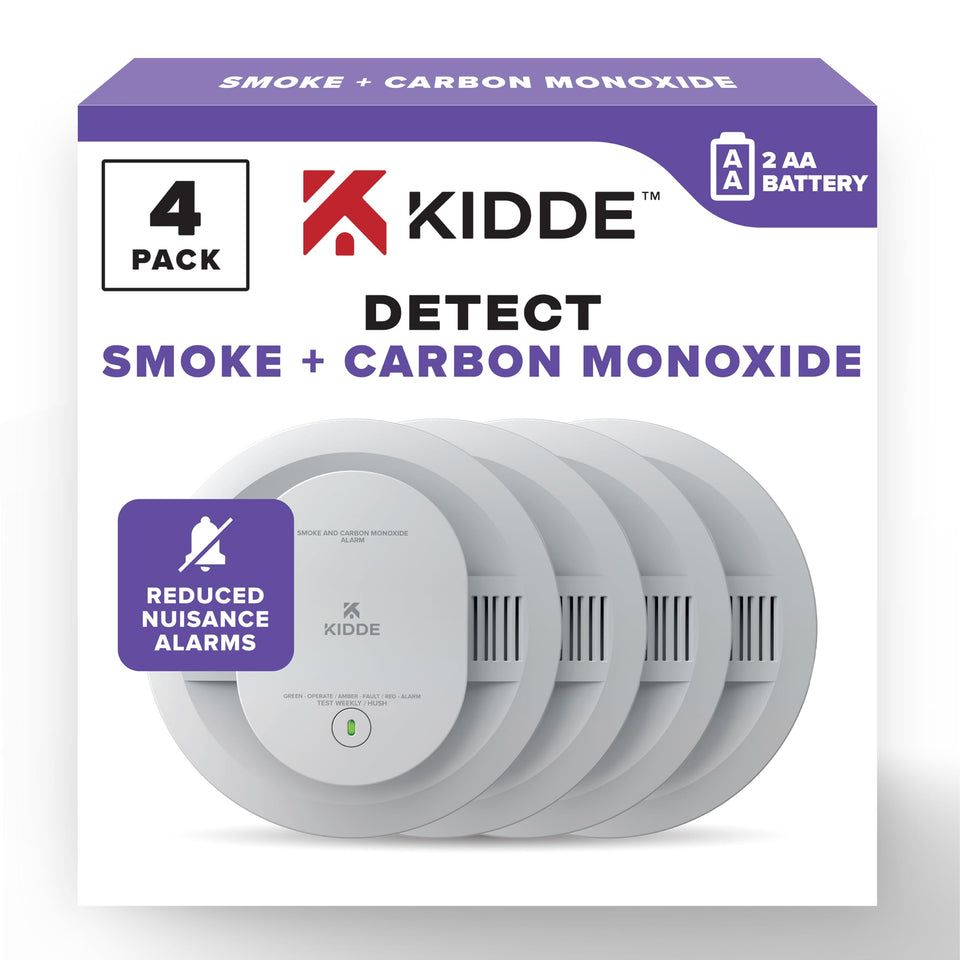 Kidde 30CUDR front view showing compact 2-in-1 detector for home smoke and CO detection