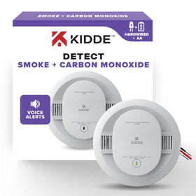 Kidde 30CUAR-V front view smoke and CO detector with LED indicators.