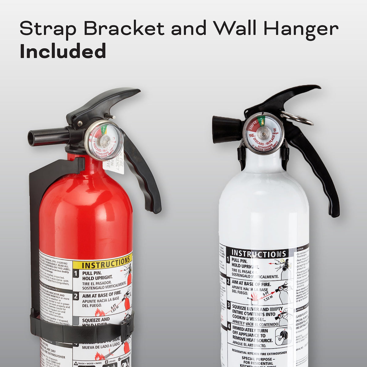Kidde 5 to 8 feet discharge range supports aiming from a safe distance.