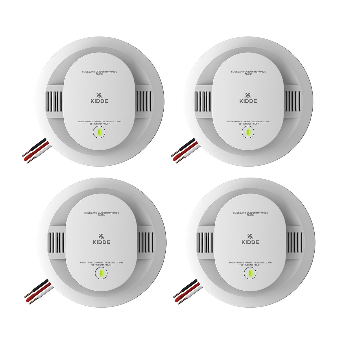 Kidde 900-CUAR-V smoke/CO detector close-up with dual sensing.