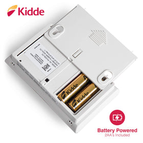 Kidde 85 dB alarm and red CO indicator alerting to detected gas