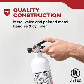 Kidde all-metal valve construction offers durable performance.