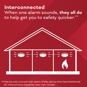 Kidde battery backup provides protection during outages.
