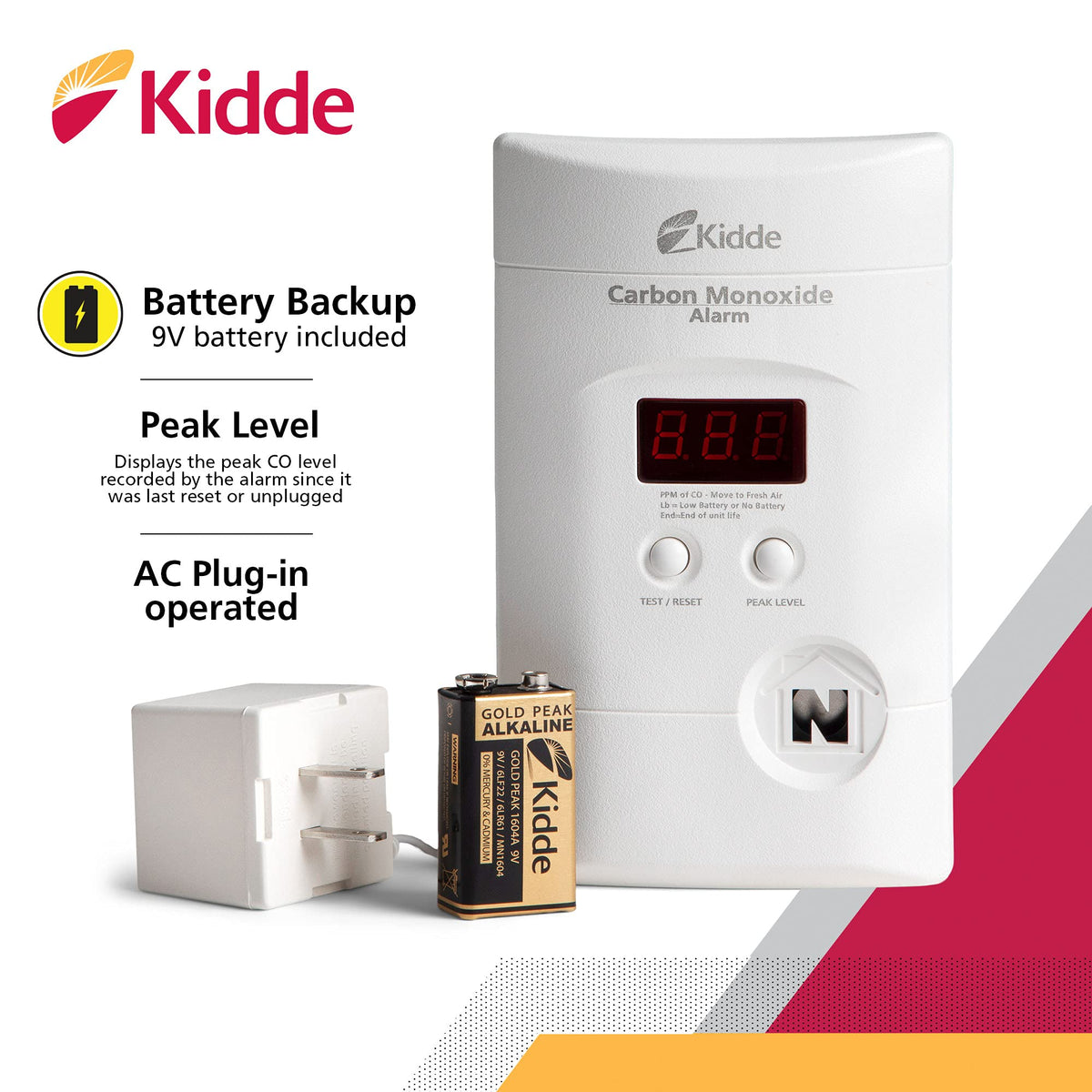 Kidde CO detector LED status light indicates device health at a glance