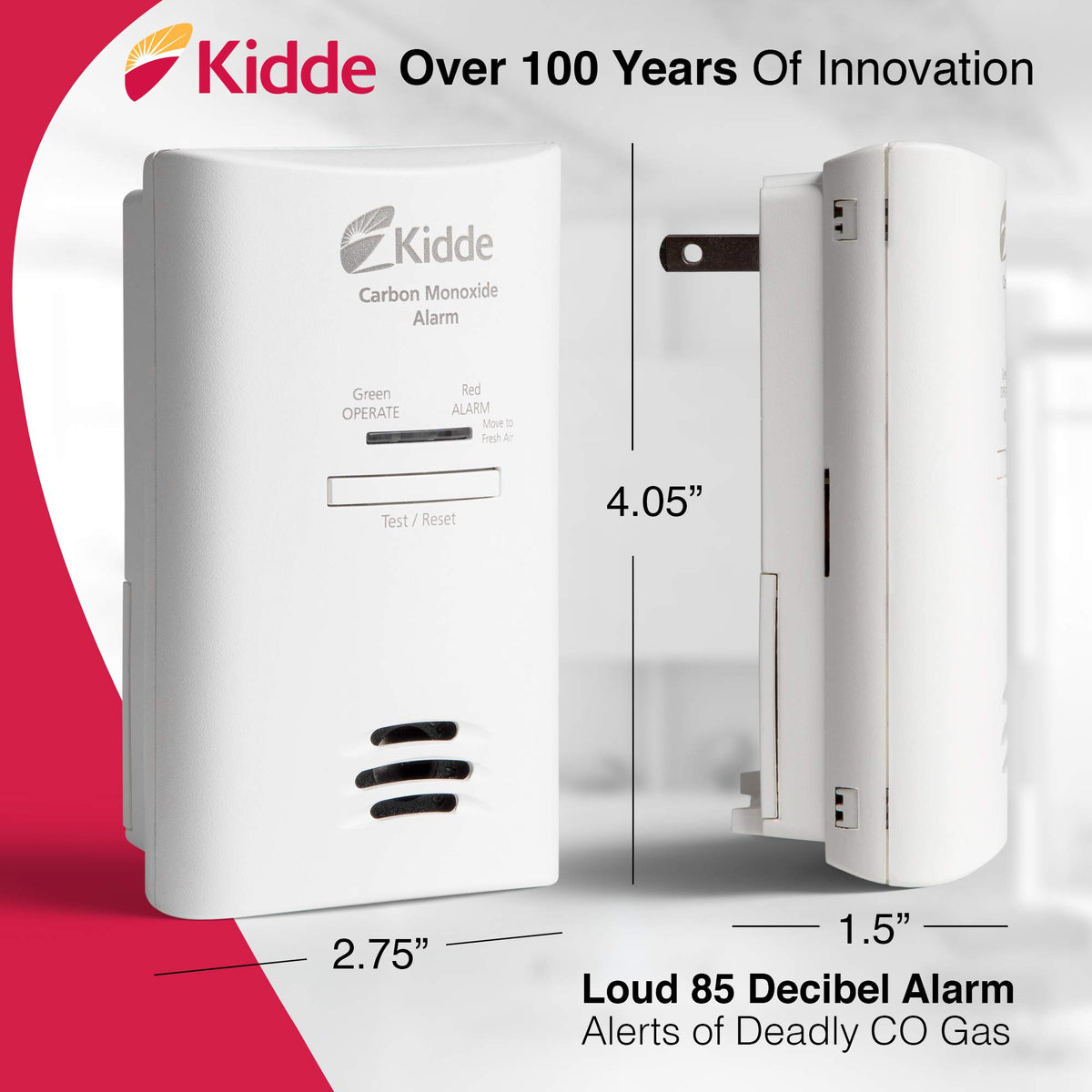 Kidde CO detector LED status light indicates active protection