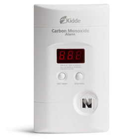 Kidde CO detector plugged into wall with digital CO readout for quick awareness